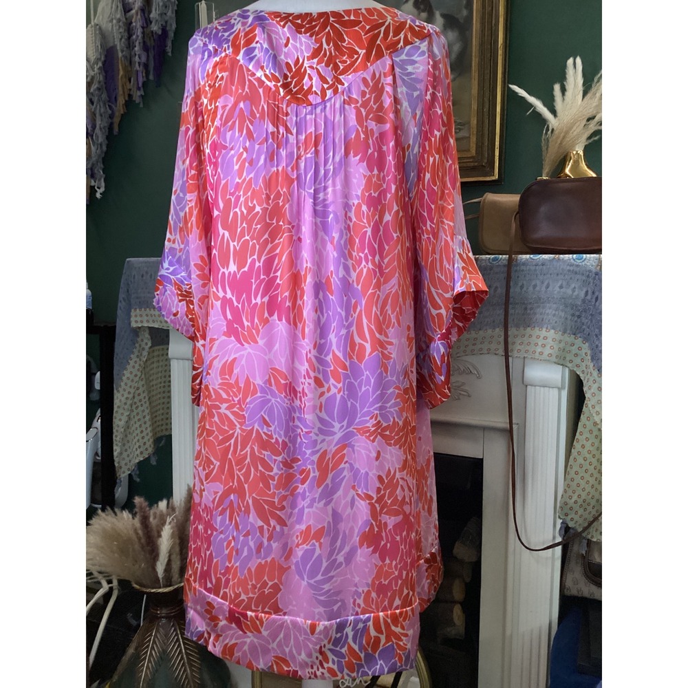 Diane von Furstenberg DVF For Neiman Marcus Silk Shift Dress Abstract Leaf‎ SZ 6 - Picture 5 of 6